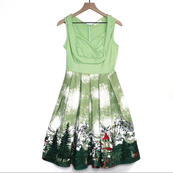 Hua Lan Rockabillly Swiss Alps Dress Medium - Picture 1 of 4